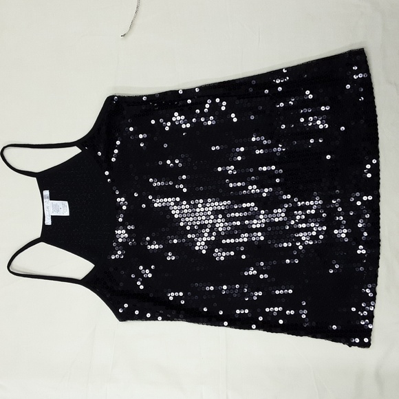 Charlotte Russe Woman"s Black Sequined Tank Top Size Medium - Picture 1 of 6